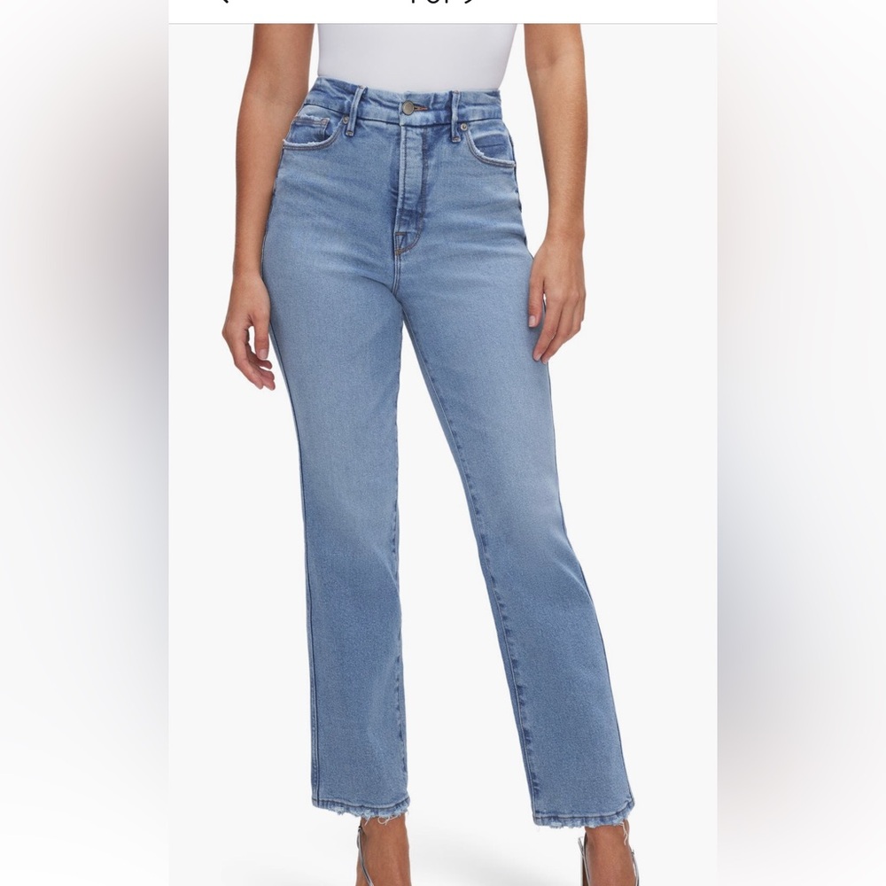 Good American Light Blue Straight Leg Jeans